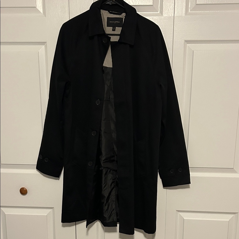 Banana Republic Men's Mac Black Trench Coat
